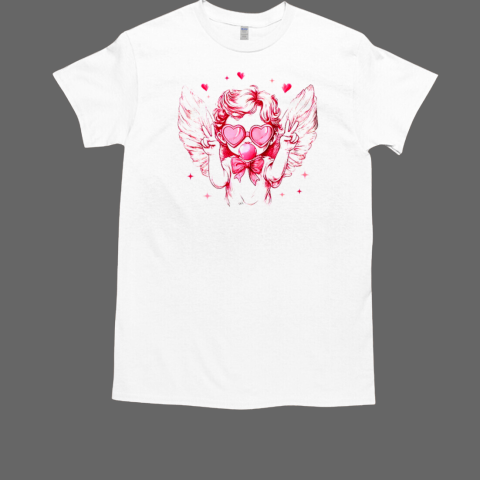 Retro Cupid Valentine Blowing Bubble Vintage Valentines Day T-Shirt