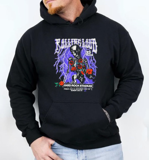 Rolling Loud Hard Rock Stadium Miami 23 Secret Kingdom Skeleton  Unisex Hoodie