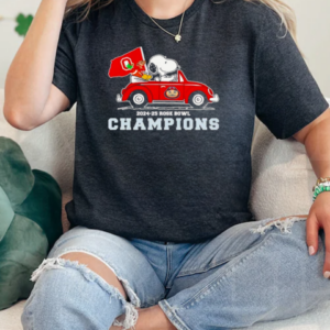 Snoopy Driving Car Ohio State Buckeyes Rose Bowl Champions 2024 2025  Classic Women's T-shirt