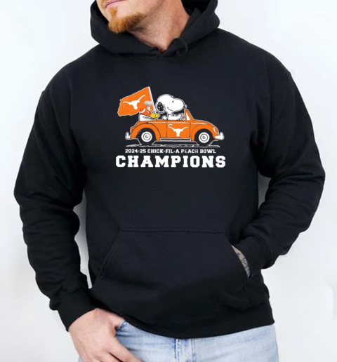 Snoopy Woodstock Texas Longhorns 2024 25 Peach Bowl Champions T-Shirt Unisex Hoodie