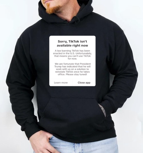Sorry Tiktok isn't available right now T-Shirt Unisex Hoodie