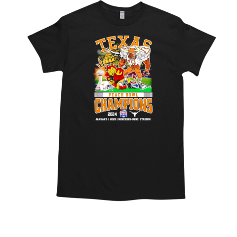 Texas Happy New Year Peach Bowl Champions 2024 mascot T-Shirt