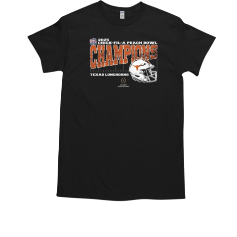 Texas Longhorns 2025 Chick fil A Peach Bowl Champions College Football Playoff Quarterfinal Vintage Style With Helmet T-Shirt