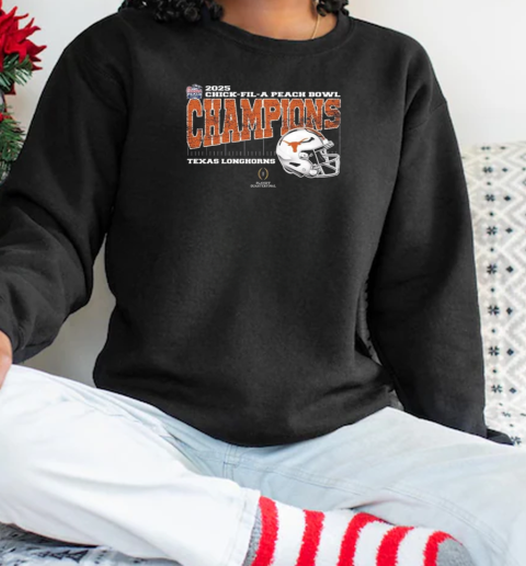 Texas Longhorns 2025 Chick fil A Peach Bowl Champions College Football Playoff Quarterfinal Vintage Style With Helmet  Unisex Sweatshirt