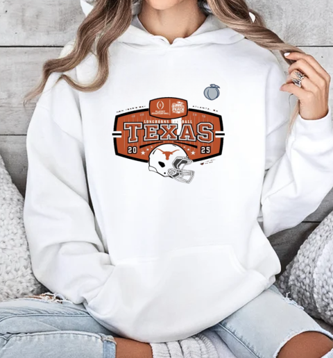 Texas Longhorns 2025 Chick fil A Peach Bowl Playoff Quarterfinal New Year's Day Atlanta GA Helmet  Unisex Hoodie