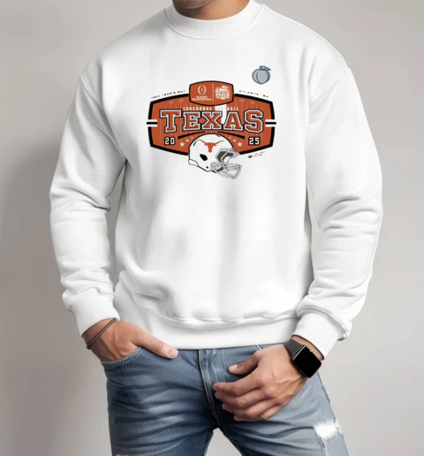 Texas Longhorns 2025 Chick fil A Peach Bowl Playoff Quarterfinal New Year's Day Atlanta GA Helmet  Unisex Sweatshirt