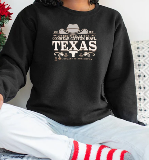 Texas Longhorns Burnt Orange Football 2025 Cotton Bowl Bound Jan 10 Arlington  Unisex Sweatshirt