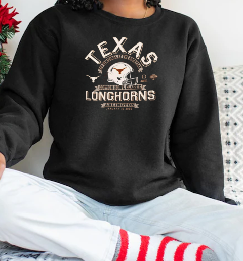 Texas Longhorns Football 2025 Cotton Bowl Classic Bound Arlington Jan 10 2025 Helmet  Unisex Sweatshirt
