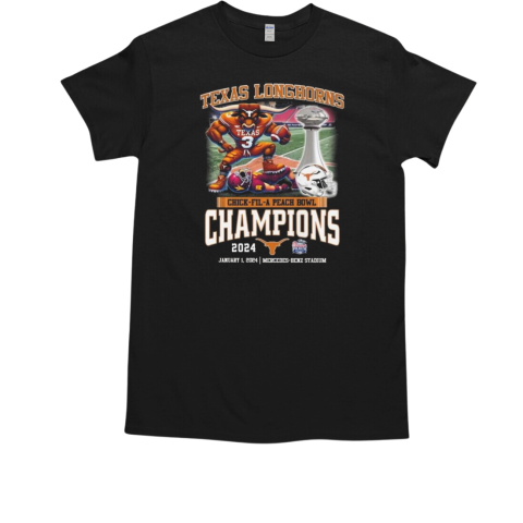 Texas Longhorns Mascot Chick fil a Peach Champions 2024 Football Champs T-Shirt