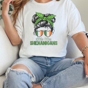 Top St Patrick's Day Little Miss Shenanigans Girl Irish Flag T-Shirt Classic Women's T-shirt
