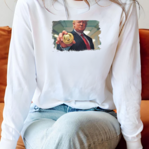 Trump Meme Crypto Coin T-Shirt Long Sleeved T-shirt 