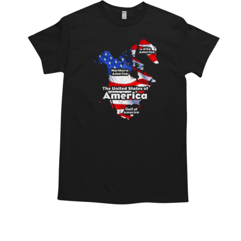 Trump The United States Of American Flag Canada Greenland Gulf Map T-Shirt