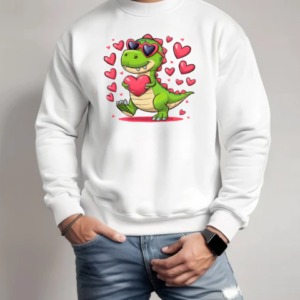 Valentine's Day T Rex Dino Love Valentine Dinosaur T-Shirt Unisex Sweatshirt