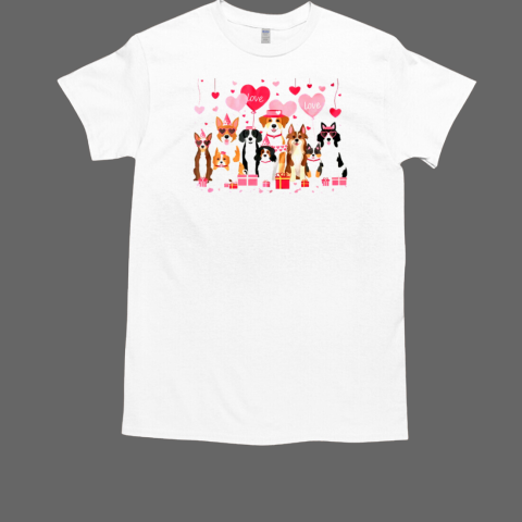 Valentines Dog Owner Valentines Day Design Loving Dogs T-Shirt