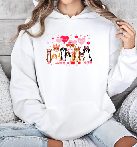 Valentines Dog Owner Valentines Day Design Loving Dogs T-Shirt Unisex Hoodie