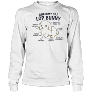 Cute Anatomy Of Mini Holland Lop Bunny Rabbit Lover T-Shirt Long Sleeved T-shirt 