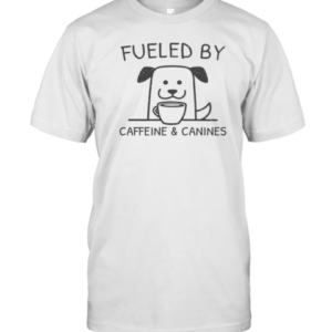 Cute Caffeine And Canines Funny Coffee Dog Lover Morning T-Shirt Classic Men's T-shirt