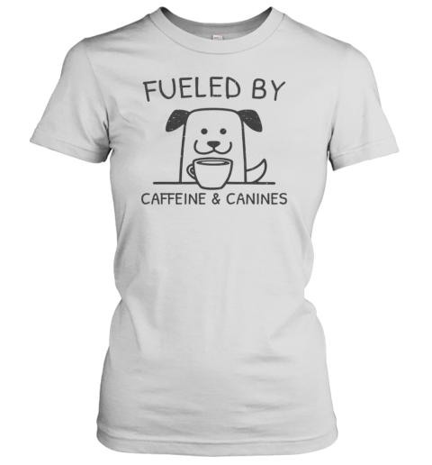 Cute Caffeine And Canines Funny Coffee Dog Lover Morning T-Shirt Classic Women's T-shirt