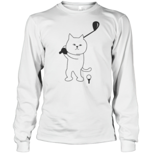 Cute Golf Cat Dad T-Shirt Long Sleeved T-shirt