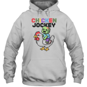 Funny Chicken Jockey Zombie Pixel Art Zombie Gamer Style T-Shirt Unisex Hoodie