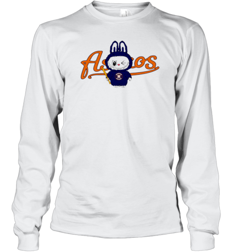 Labubu Houston Astros MLB Baseball T-Shirt Long Sleeved T-shirt