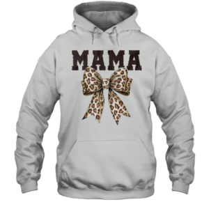 Leopard Print Mama Coquette Bow Mom Life Mothers Day T-Shirt Unisex Hoodie