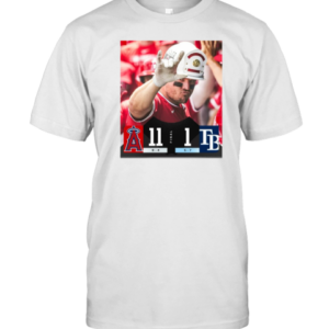 Mike Trout Los Angeles Angels Win Tampa Bay Rays Final Score 11 – 1, MLB Baseball 2025 Poster T-Shirt Mike Trout Los Angeles Angels Win Tampa Bay Rays Final Score 11 – 1, MLB Baseball 2025 Poster T-Shirt