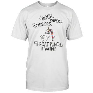 Rock Paper Scissors Throat Punch I Win Funny Unicorn T-Shirt Rock Paper Scissors Throat Punch I Win Funny Unicorn T-Shirt