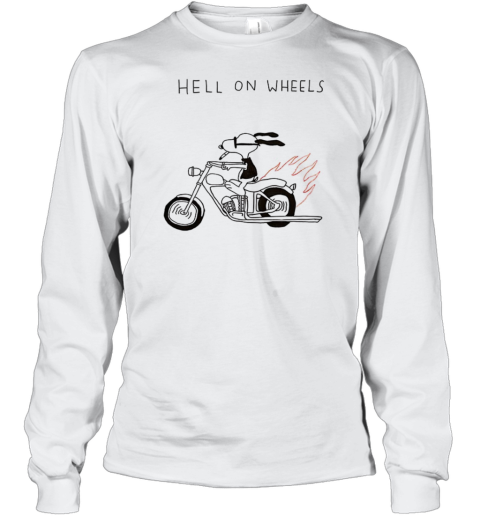 Snoopy Peanuts Smoking Hell On Wheels T-Shirt Long Sleeved T-shirt