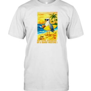Surfing Seagull Tropical Beach Animal Sea Level Executive On A Board Meeting T-Shirt