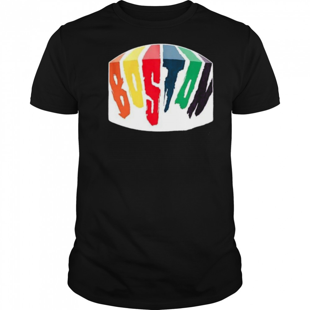 Boston rainbow paint colorful shirt
