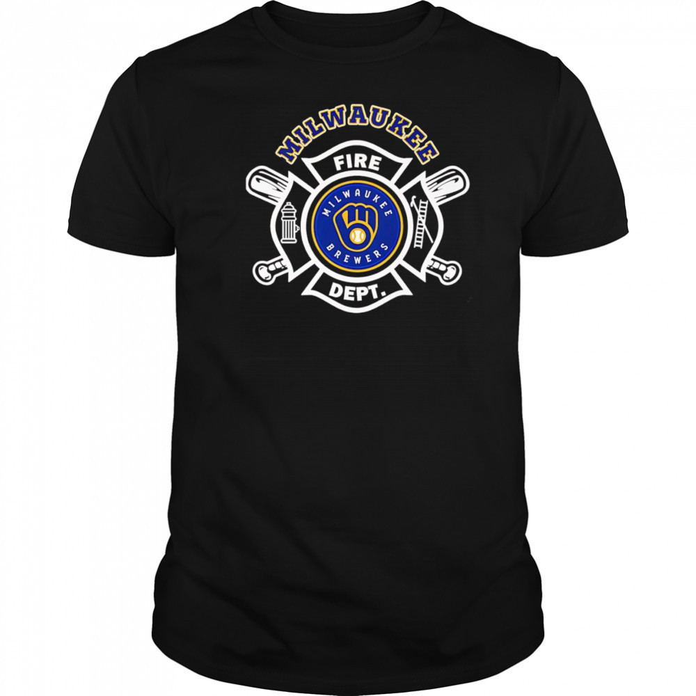 Fire dept Milwaukee Brewers baseball shirt