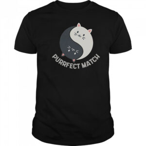 Good Purrfect Match Balance Cats Cute Kawaii Art T-Shirt