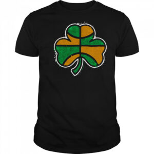 Green and gold basketball shamrock Boston shirt