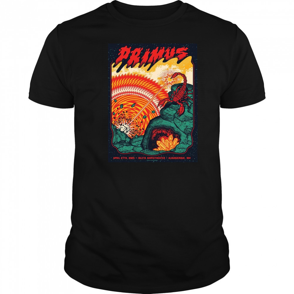 Primus April 27th 2025 In Albuquerque NM Isleta Amphitheater Poster Graphic t-shirt