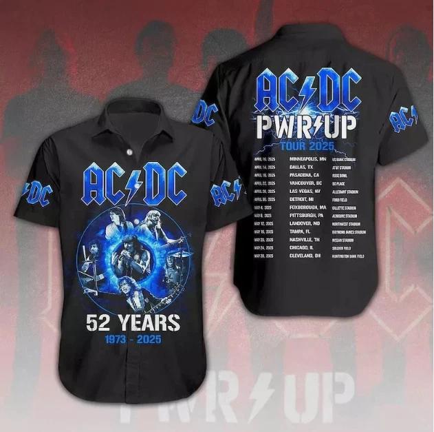 2025 52 YEARS AC DC Pwr Up Tour Hawaiian Shirt