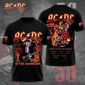 3D AcDc Band T-Shirt AcDc Rock Band Short Sleeve Unisex 3D