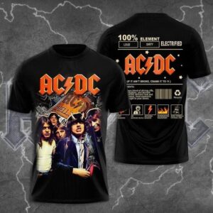 ACDC 2025 North America PWRUP Tour 52 Years Tour 3D T-Shirt