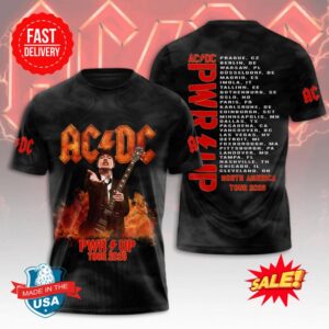 ACDC 2025 Tour USA Heavy Rock Tee for True American 3D Shirt