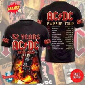 ACDC 3D Shirt 1973-2025 Pwr Up Tour Tshirt