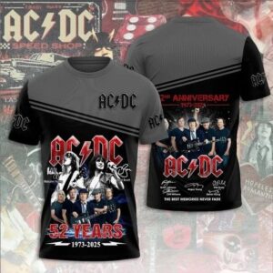 ACDC 52 Years Tour 2025 1973-2025 3D Shirt
