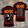 ACDC Band Pwr Up Tour North America 2025 3D T-Shirts