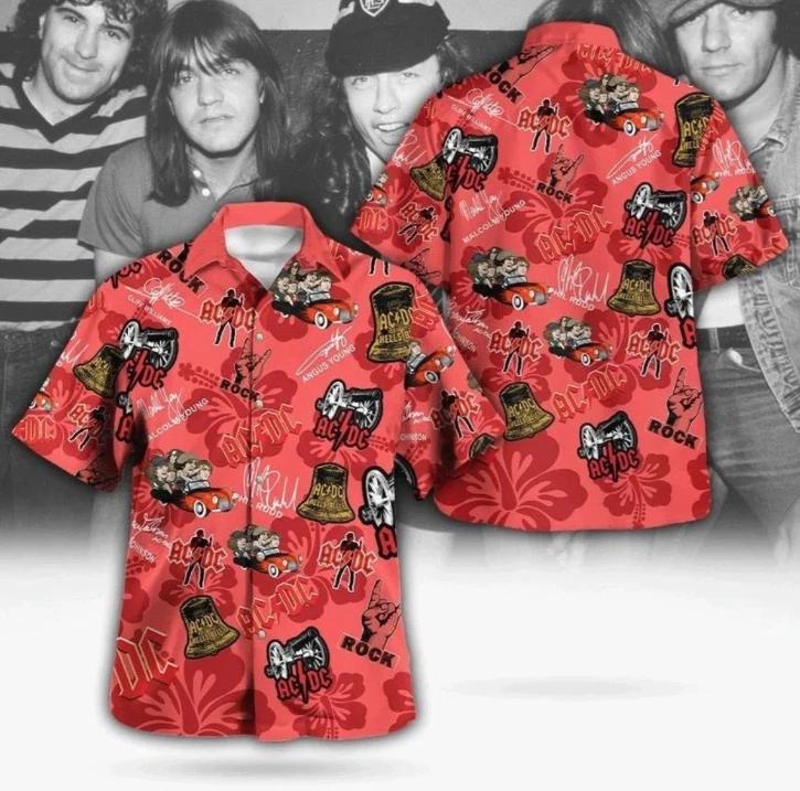 ACDC Button Up Hawaiian Shirt Pwr Up Tour 2025