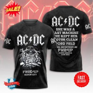 ACDC PWR Up Detroit 2025 Motor City On April 30 2025 3D T-Shirt