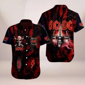 ACDC Rock Music Hawaiian Shirt Pwr Up Tour 2025 Summer Shirt