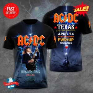 ACDC Thunder Struck Dalas Tour 2025 3D Shirt