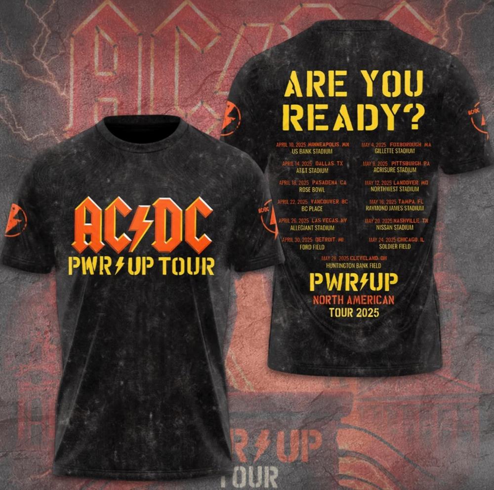 Ac Dc 2025 Pwr Up Tour 3D Shirt