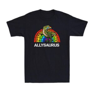 Allysaurus Dinosaur In Rainbow Flag For Ally Lgbt Pride Gift Novelty T-shirt