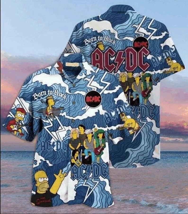 Bart Simpson ACDC Hawaiian shirt