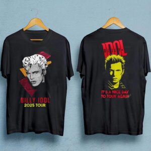 Billy Idol 2025 tour date black 2 sides shirt